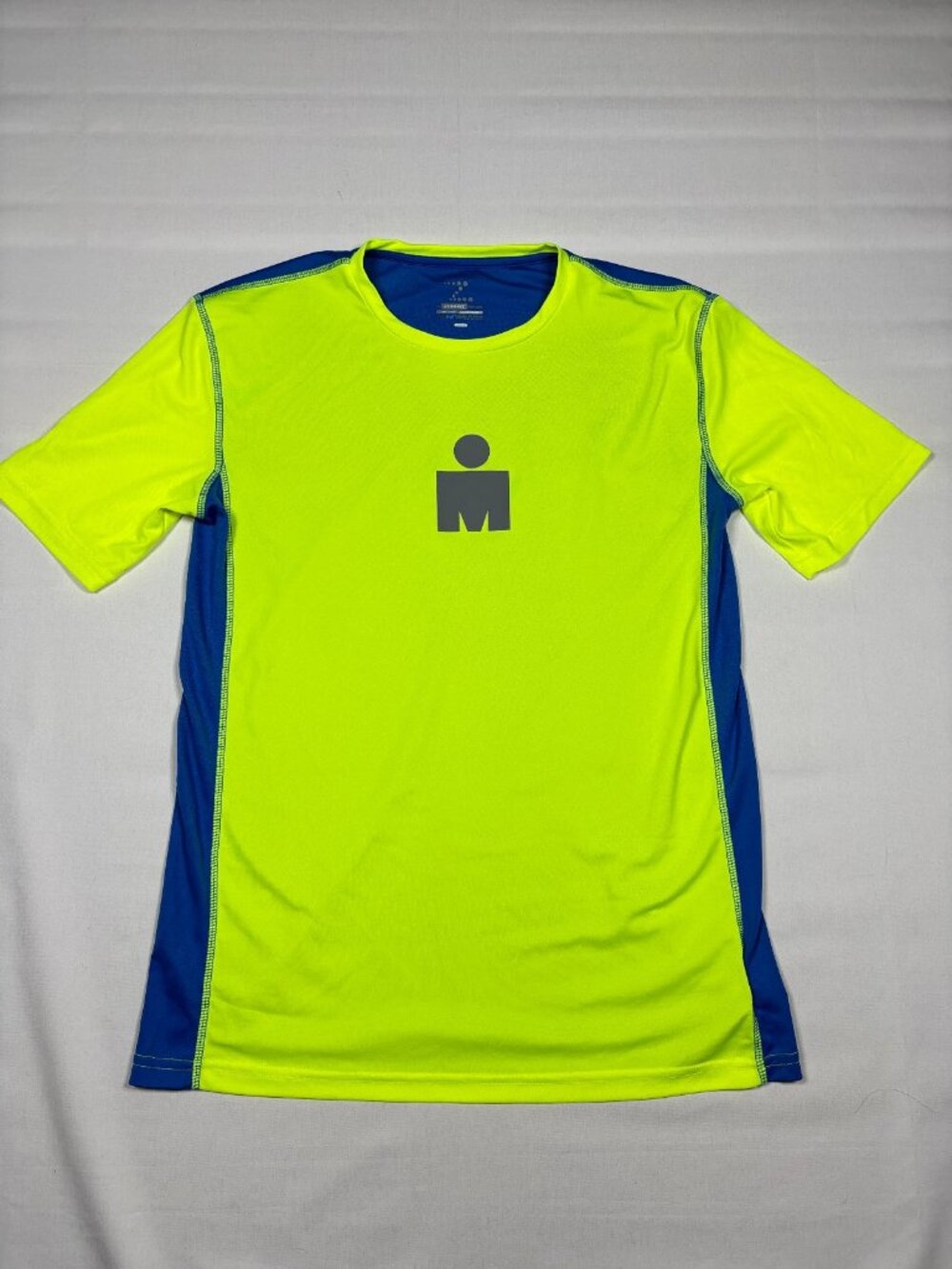 Ironman Zorrel Syntrel Running T Shirt Mens S Hi-Viz Yellow Blue Performance